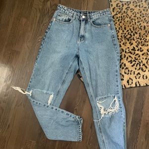 PLT ripped mom jeans